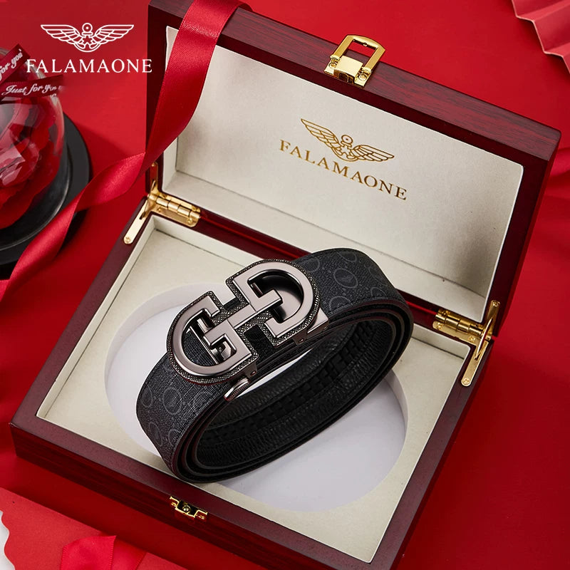 Armani men's genuine leather belt, 2025 new style, fashionable luxury brand, high-end men's pure cowhide leather belt.