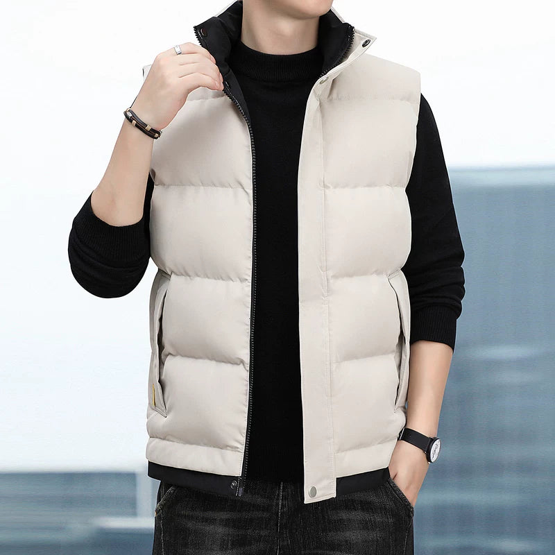 Paul's Kişilər üçün Yüksək Yaxalı Pambıq Jilet, Koreya üslubunda, Çoxfunksiyalı, Dəbli, Trendli, İsti, Payız və Qış Üst Geyimləri