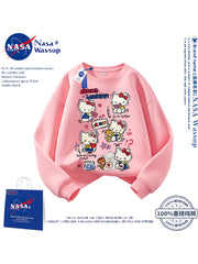 NASA Şirin Cizgi Filmi Pişik Pişik Sviteri Qızlar üçün, Yeni Yaz/Payız/Qış Stilində, Çoxfunksiyalı Boş Oturacaqlı, Ana-Qız Geyimi