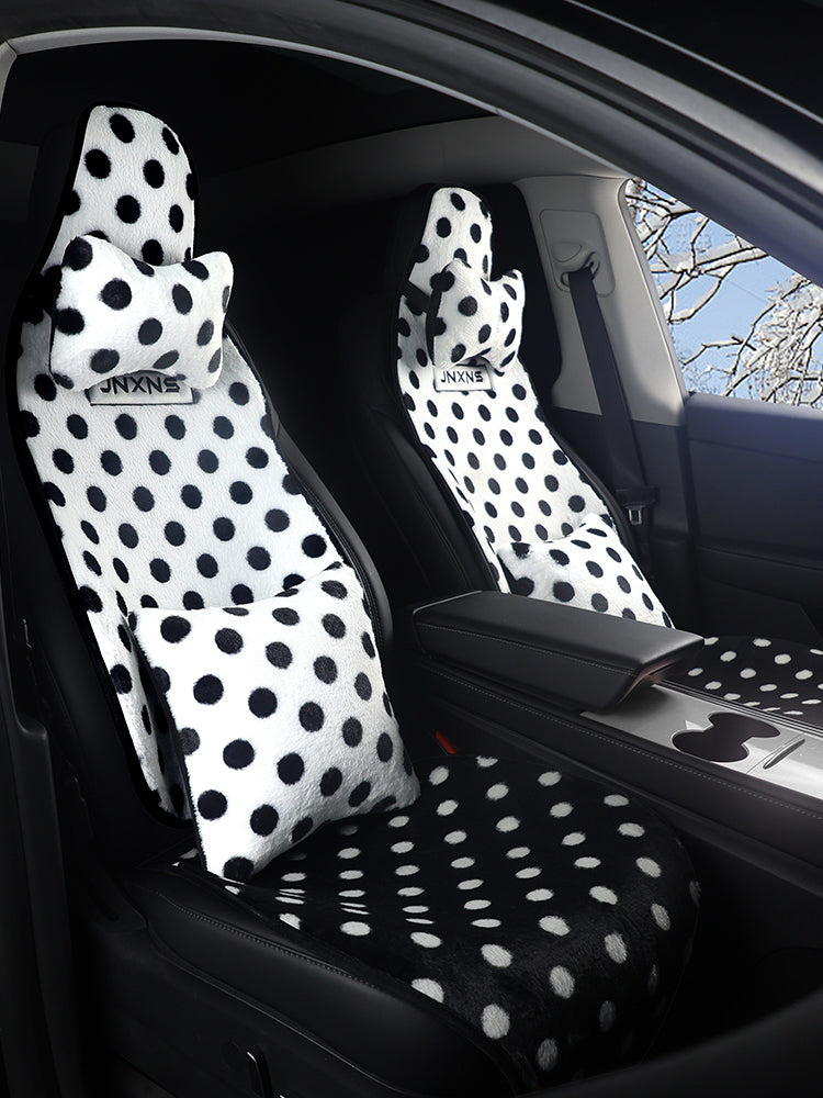 Comfortable, warm, thickened soft seat cover for autumn and winter, cartoon puppy dog ​​multi-piece set, semi-enclosed seat cushion cover