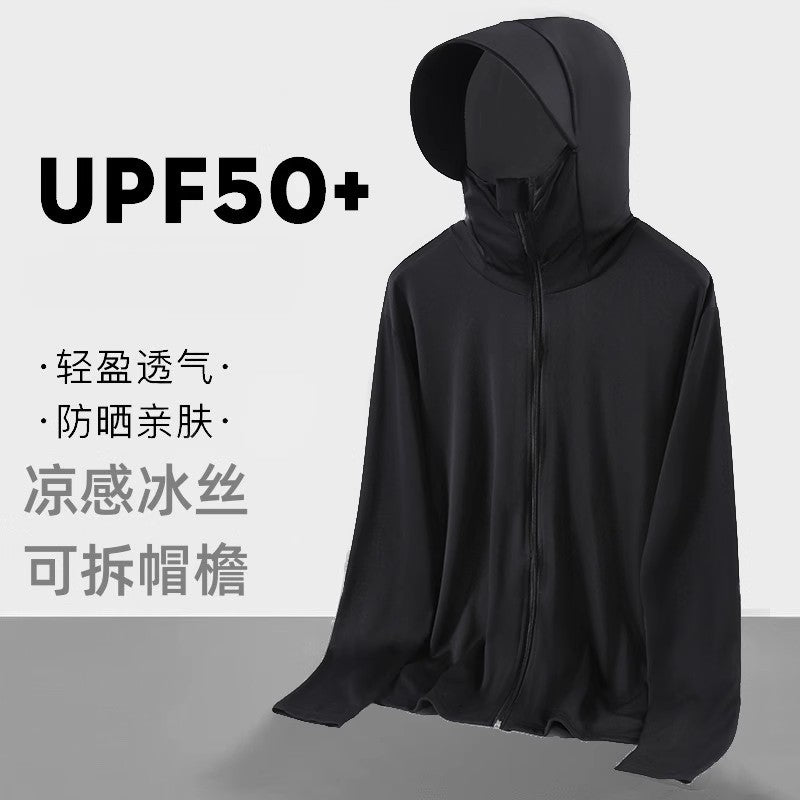 UPF50+ Buz İpəyi Günəşdən Qoruyucu Geyim Kişilər və Qadınlar üçün Yay Nazik Gödəkçəsi Xarici UV-dən qoruyan Günəşdən qoruyan köynək Balıqçılıq Günəşdən Qoruyucu Geyim