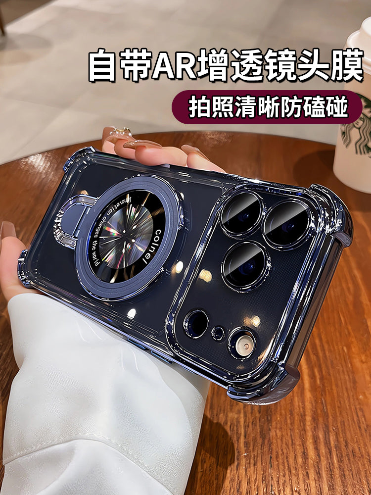 Xingyu Orange Apple 17promax mobil telefon qutusu üçün uyğundur maqnit qayışlı braket iphone17pro yeni model 16 şəffaf yüksək dərəcəli 15pm lens hər şey daxil 14 hava yastığı düşməyə qarşı 13 silikon 12 kişi və qadın dəsti i