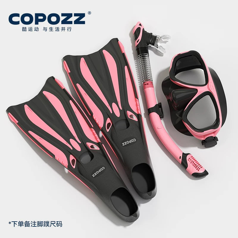 COPOZZ snorkeling maskası Sambo maskası sualtı dalğıc gözlükləri şnorkel dəsti tam quru miyopi üzgüçülük avadanlığı