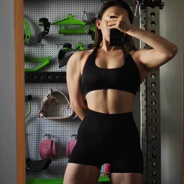 Qadınlar üçün asma boyunlu seksual idman büstqalteri, zərbəyə davamlı təkanlı fitnes büstqalteri, gözəl bel, tez quruyan məşq, qaçış yoqa geyim jileti