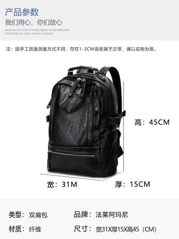 Fala Armani Men's Travel Bag, Genuine Leather, Fashionable Bag, Daily, Large Capacity Laptop Bag, Perfect as a Gift