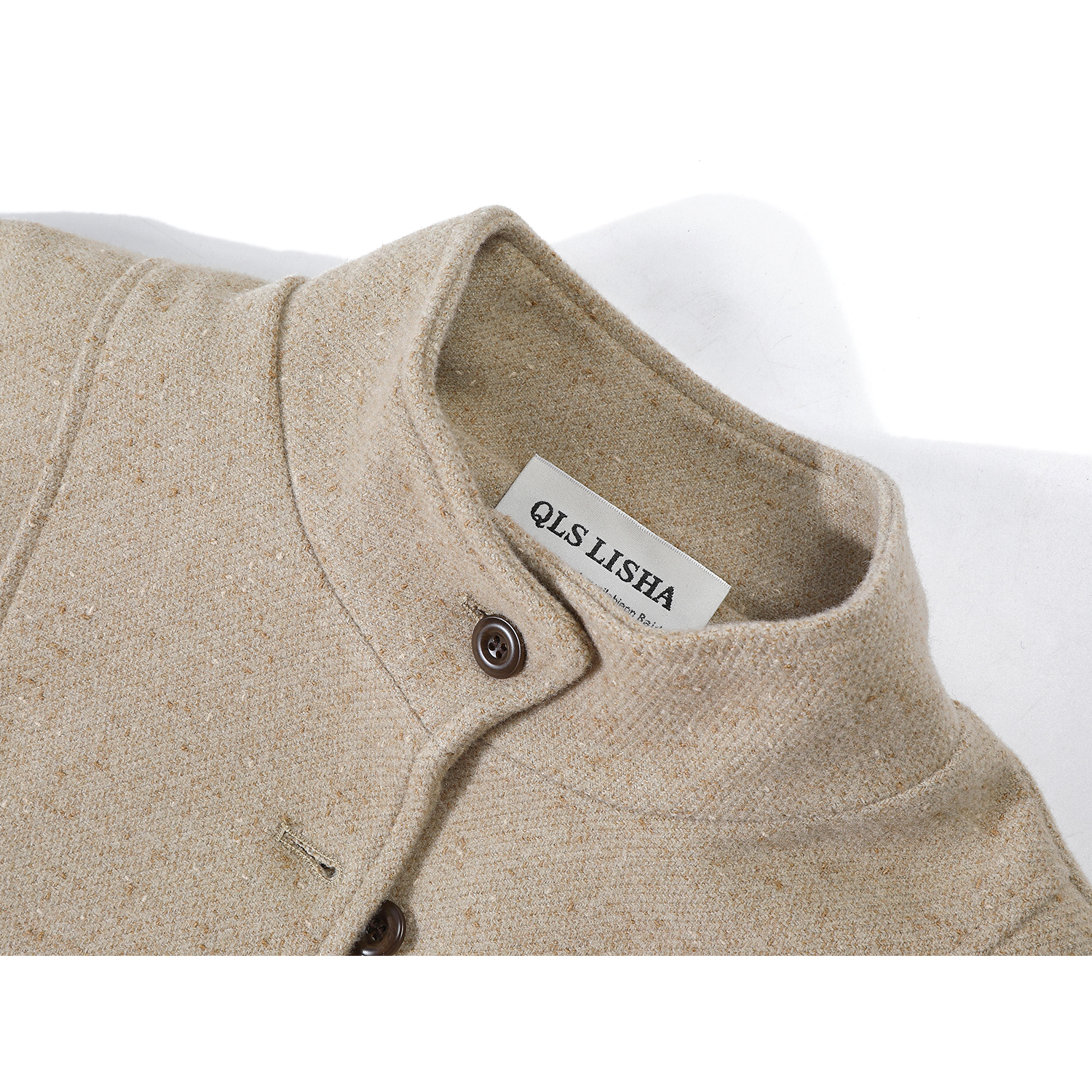 Chorissa Chanel üslubunda qadın gödəkçəsi, 2025 payız/qış yeni gündəlik və çox yönlü dayaqlı gödəkçə, ərik yun top.