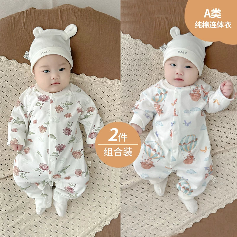 Payız, oğlan və qız uşaqları üçün körpə geyimləri, pijamalar, yeni doğulmuş körpələr üçün alt paltarları, yaz və payız üslubları, təmiz pambıq əsas təbəqə, erkən payız geyimləri