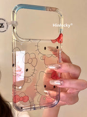 Hinlucky Yapon və Koreya ins sevimli cizgi filmi şəffaf pişik Apple 17 mobil telefon qabı iphone16promax ikiqat IMD15 zəncir 14 yıxılmaya qarşı qoruyucu örtük qadın 13 unikal və super gözəl görünüşlü
