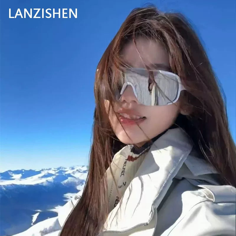 LANZISHEN çəhrayı velosiped eynəkləri gecə və gündüz rəngini dəyişən alpinizm idmanı yüksək səviyyəli anti-UV günəş eynəyi