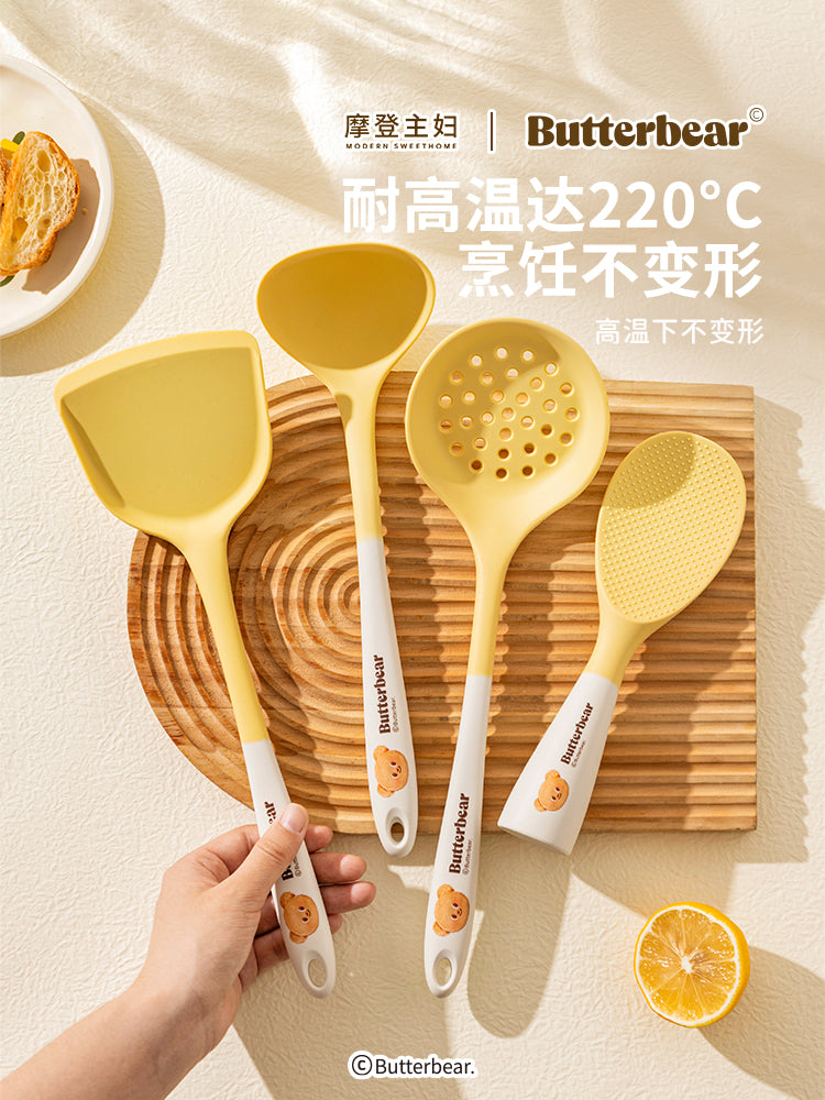 [Müasir Evdar qadın və Yağlı Ayı] Silikon spatula məişət qaşıq yapışmayan yemək spatulası mətbəx qabı dəsti