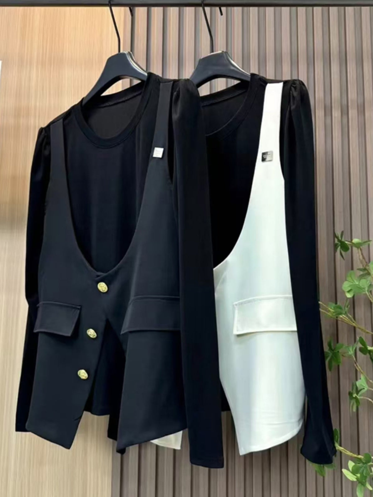 Stylish and elegant plus size 2025 autumn new style slimming round collar patchwork two-piece T-shirt for plus size women