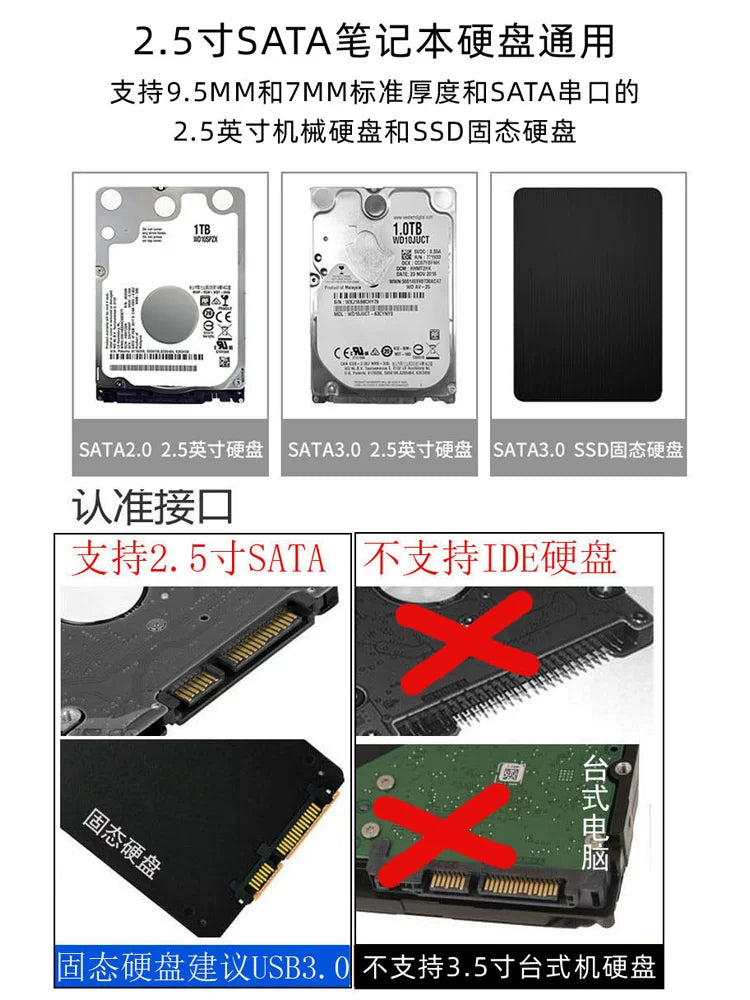 2,5 düymlük asan idarəedici kabel sata-dan usb3.0 mexaniki SSD sabit diskinə universal adapter kabeli xarici oxuyucuya çevrilmə