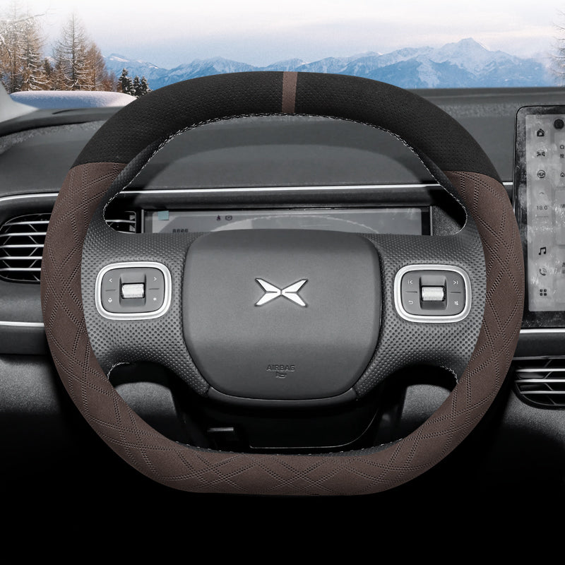 2023 XPeng G6 Steering Wheel Cover, Ultra Thin Suede Leather, Specially Designed for P7i, G9, P5, G3 and P7 Car Steering Wheel Covers, Winter Use