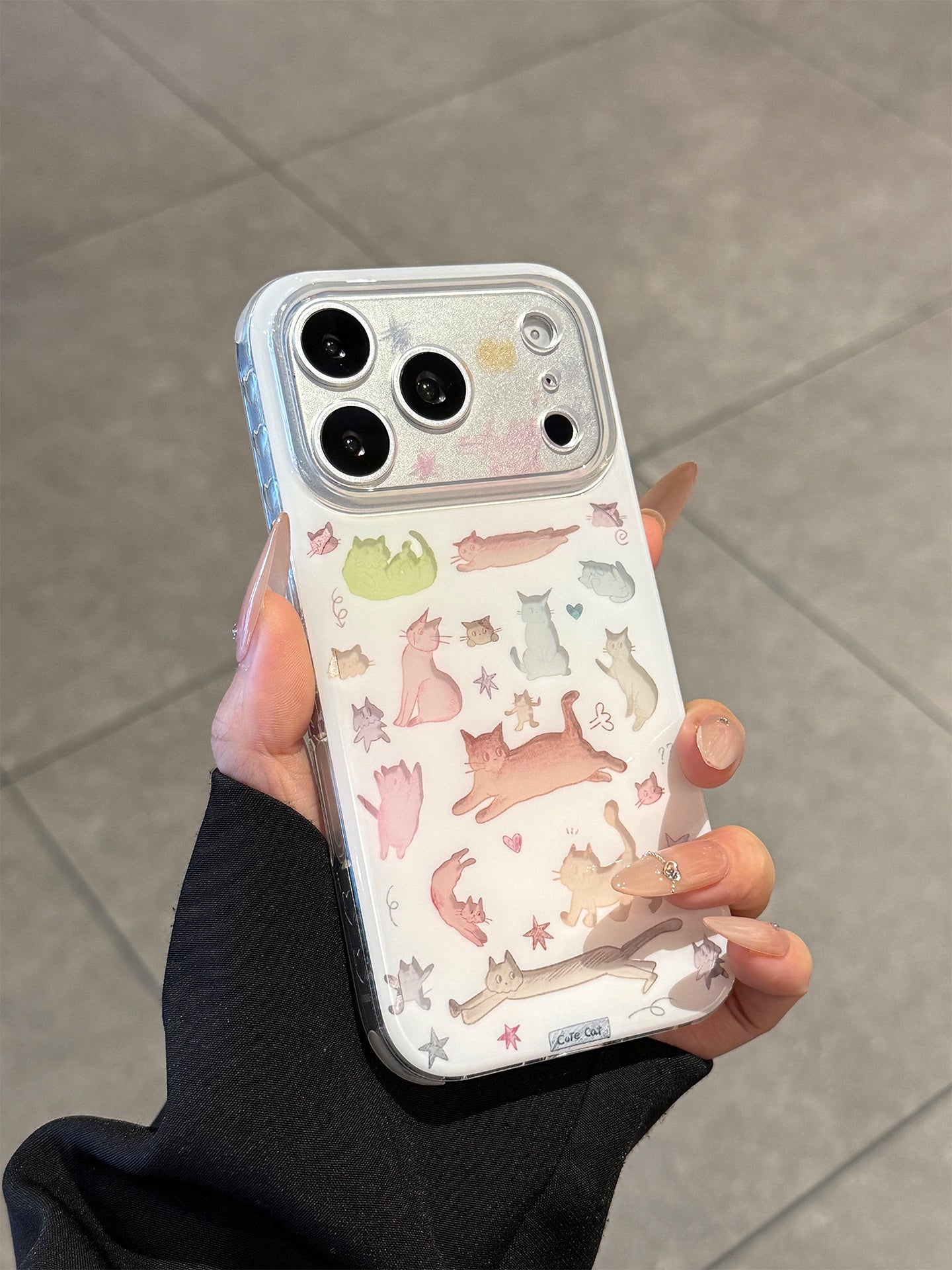 Apple 17promax mobil telefon qutusu üçün uyğundur yeni rəngli pişik iPhone17 yüksək səviyyəli 17pro ultra nazik silikon 16 yaxşı görünüşlü qoruyucu örtük 15 hər şey daxil anti-düşmə pm qadın modeli İnternet məşhur sənət ins