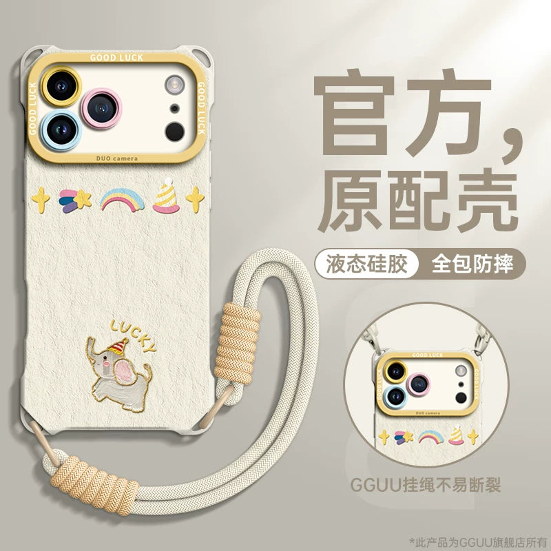 GGUU Apple 17promax mobil telefon qutusu üçün uyğundur iPhone17 dəsti 16promax qadın 17pro yeni 17e modeli 16pro çarpaz bədən 15 arxada daşına bilər 14 zəncir kəməri 13 lanyard 12 silikon pro tam paket