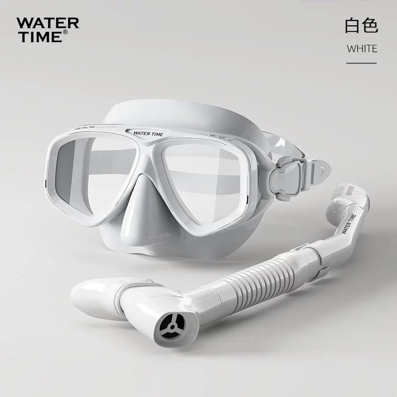 WaterTime snorkeling maskası Sambo maskası sualtı dalğıc gözlükləri respirator miyopi üzgüçülük üçün avadanlıq dəsti