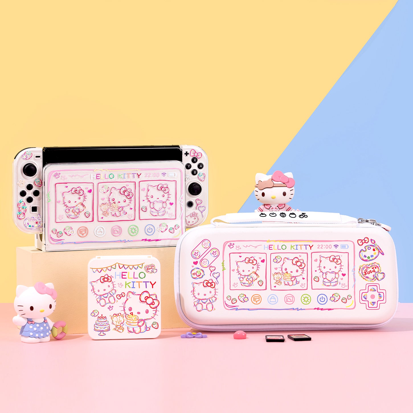 SWITCH OLED qoruyucu qutu qraffiti pişik pişiyi sevimli ağ sərt qabıqlı Switch2 qoruyucu qutu baza qutusu