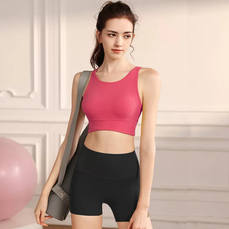 Hamısı bir yerdə idman büstqalteri, zərbəyə davamlı qaçış, yüksək intensivlikli yoqa büstqalteri, sinə yastığı olan Pilates arxası üçün gözəl fitnes jileti