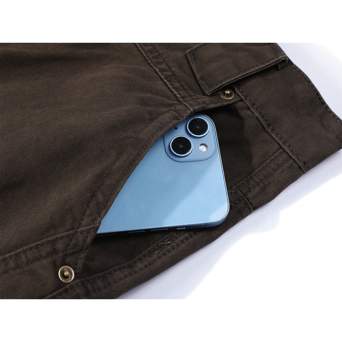 Chorissa Retro Amerika Qəhvəyi Yük Şalvarı Qadınlar üçün Yaz və Payız Yüksək Belli Düz Geniş Ayaqlı Əyri Cins Şalvar