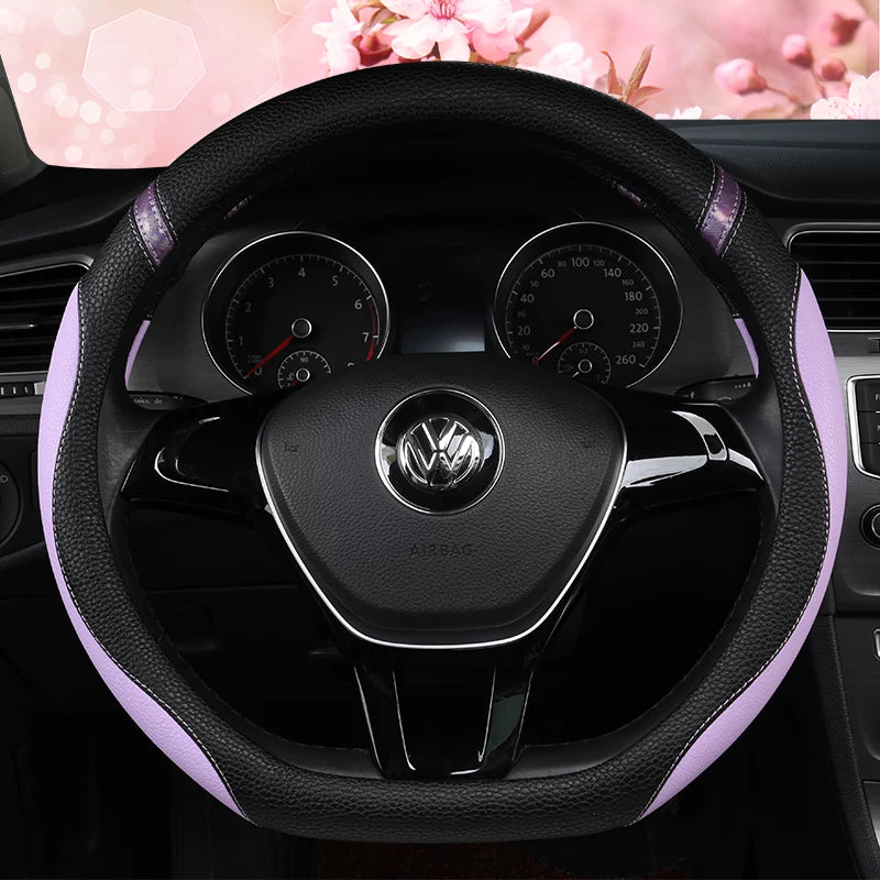 Volkswagen Beetle, CC, Tiguan L, Golf 7, T-Roc All Season D-Type Steering Wheel Cover, Anti-Slip Car Gear Cover