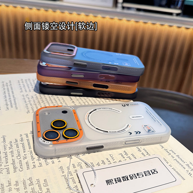 Apple 17 mobil telefon qutusu üçün uyğun çanta düyməsi maqnit udma yeni iphone16promax qoruyucu qutu qabaqcıl narıncı 14PM cib telefonu qutusu kreativ 15pro qoruyucu kişi gözəl görünüşlü şəffaf 13 qutu