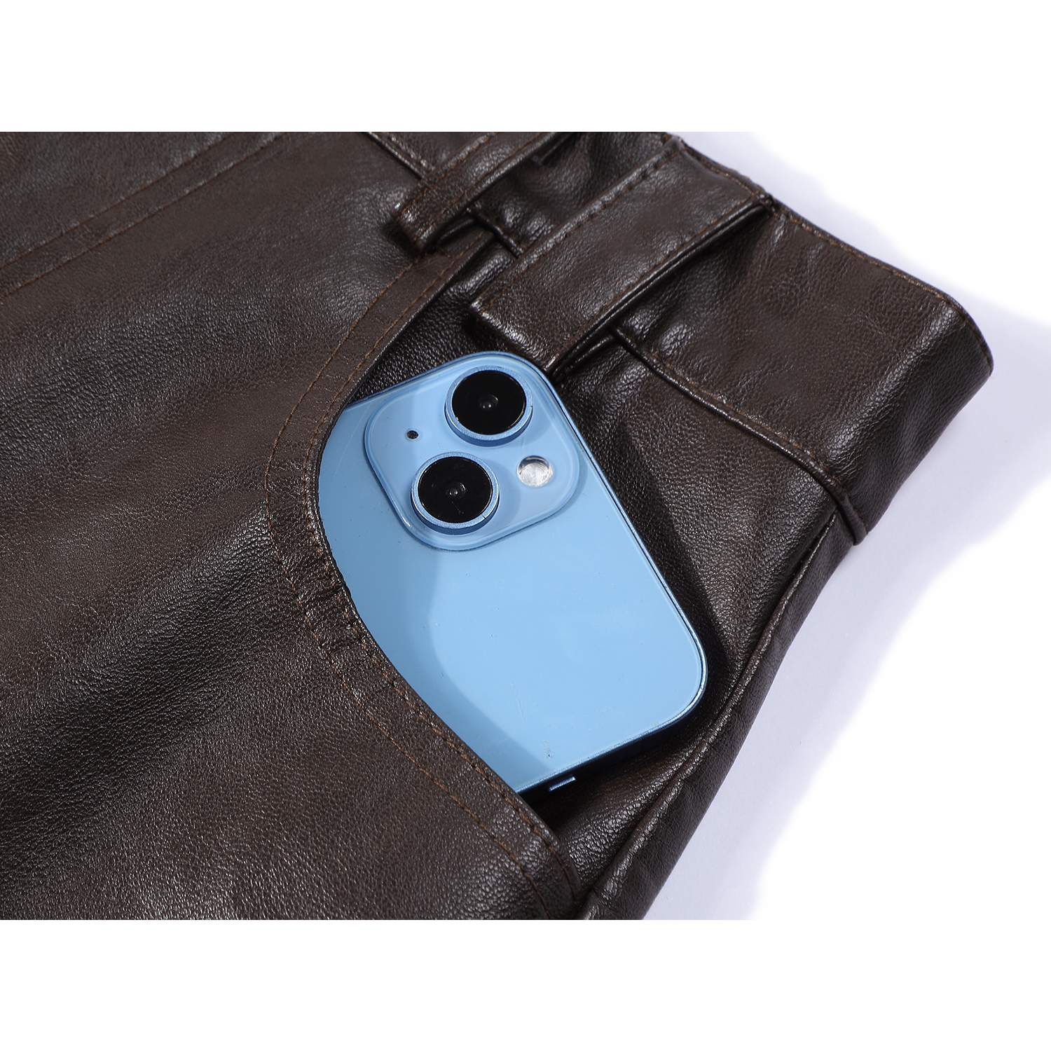 Cholisa Qəhvəyi PU Bodycon Mini Dəri Ətək Qadın Payız/Qış 2026/Erkən Yaz Maillard Yüksək Belli A-Xəttli Qısa Ətək