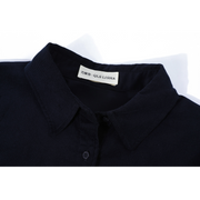 Cholisa-nın özünəməxsus və şık erkən payız geyimi: şık, yüksək səviyyəli və zərif, boş, uzunqol köynək.