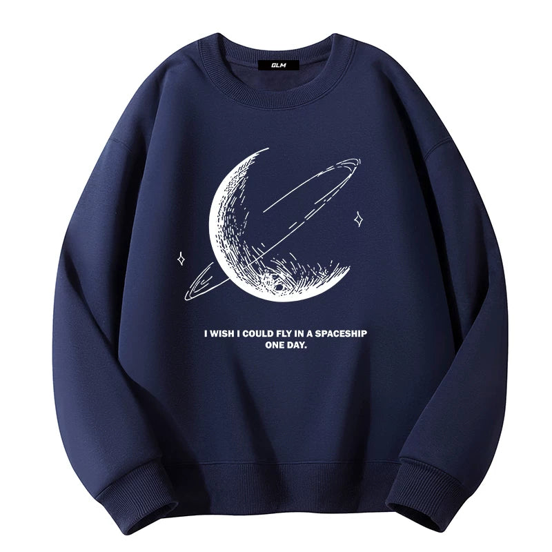 GLM Kişi və Qadınlar üçün Yun Astarlı Dəyirmi Yaxalı Sviter, Payız/Qış İstiliyi, Ağır Çəkili Stil, Amerika Boş Forması, Dəbli Brend Əsas Qat, Kişi Geyimləri