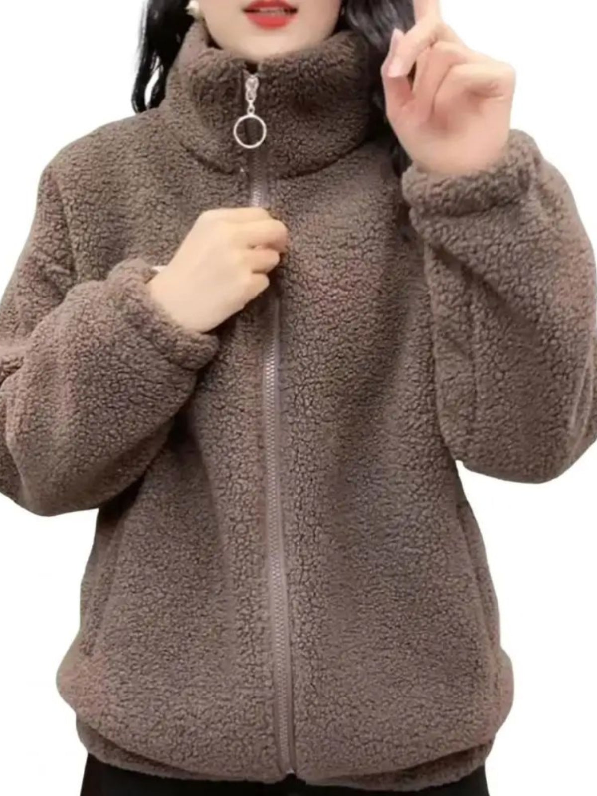 Qadınlar üçün qış yun örtüklü gödəkçə