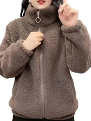 Qadınlar üçün qış yun örtüklü gödəkçə