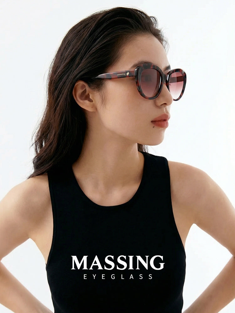 massing【25 yeni üslub】Dəbli günəş eynəkləri Avropa və Amerika retro şəxsiyyəti böyük çərçivə üzünü göstərən kiçik dəyirmi çərçivəli günəş eynəkləri 031