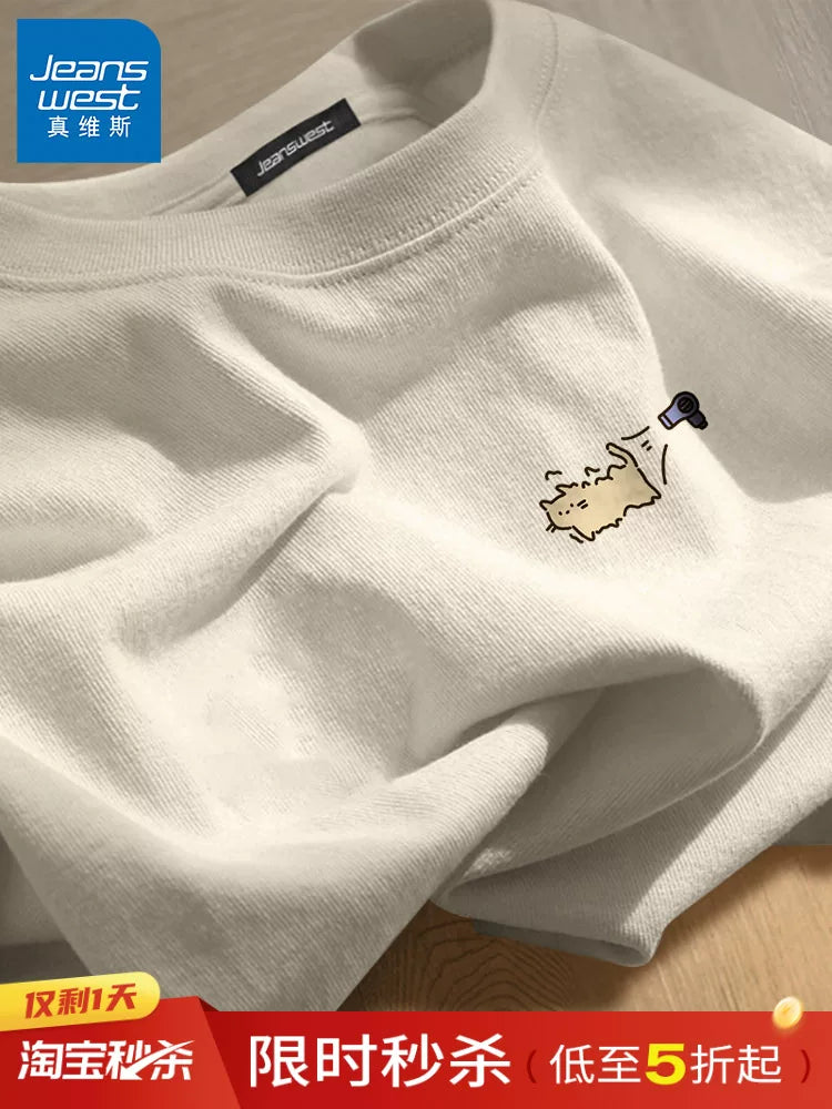 JR Jeanswest qısaqol köynək kişi yay təmiz pambıq kişi paltarı 2026 yeni kişi yarımqol oğlan köynəyi