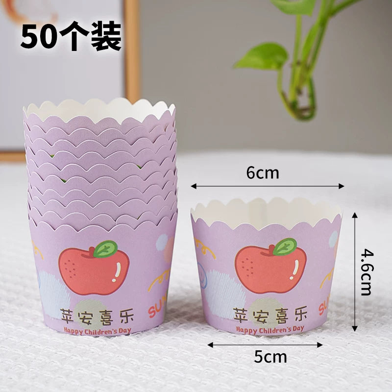 Qızıl kiçik, yüksək temperatura davamlı tort kağız fincanı muffin bişirmə aləti çörək bişirən muffin kağız fincan topper kağız qabı bükülmüş kənar