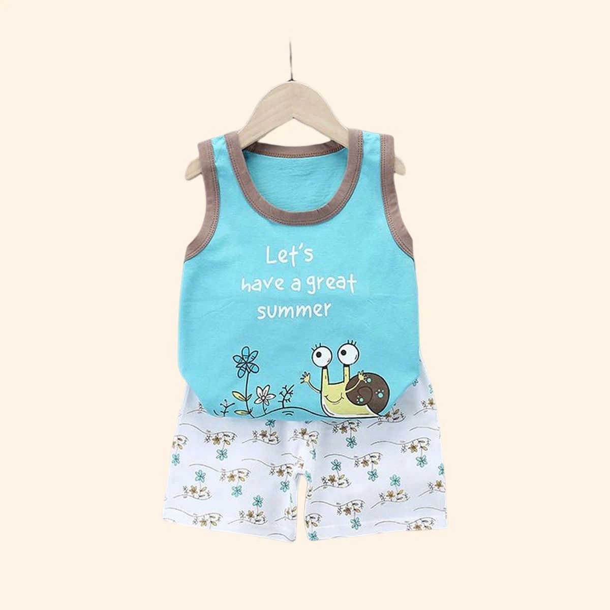 2PCS Uşaq Geyim Jilet Kostyum Uşaq Dəstləri Summer Cott - 2