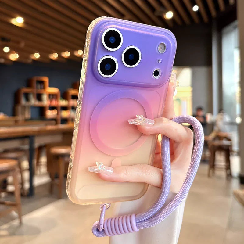 Apple 17promax mobil telefon qutusu, yeni gradient şaxtalı iPhone17 lens, hər şey daxil ultra nazik anti-düşmə 16pro yüksək səviyyəli maqnit emiş qoruyucu örtüyü kişi və qadınlar üçün uyğundur 15 yüksək səviyyəli yüngül lüks niş Yang