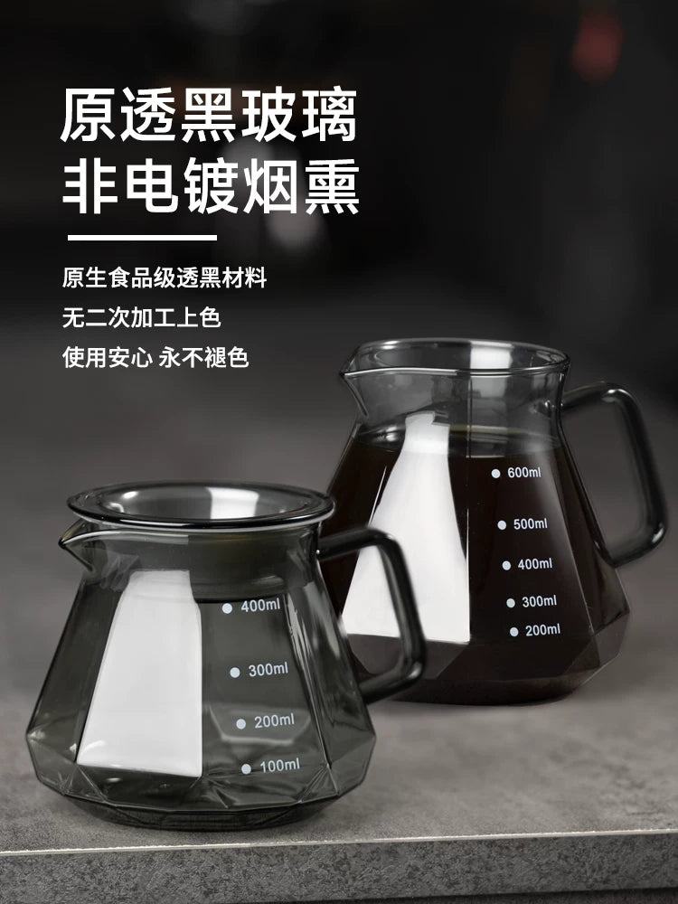 Qianye Qəhvə Obsidian Brilyant Formalı Əl Döküm Ortaq Qazan Filtr Kuboku Əlçəkən Bulud Qəhvə Dəsti