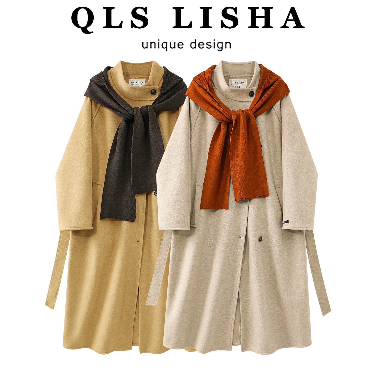 Cholisa-nın zərif ağ yun paltosu, yeni 2025 payız/qış Koreya üslubunda, qadınlar üçün super gözəl uzun yun palto.