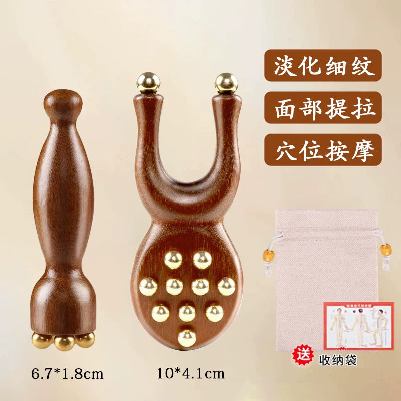 Suzaku üçlü üz masajı kiçik lotus bərk ağac pirinç akupunktur çubuq üz göz tendon çubuq gözəllik aləti