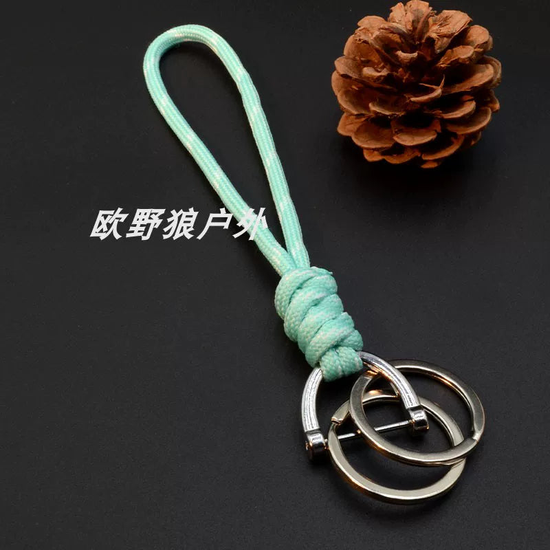 Yaradıcı əl işi avtomobil açar zənciri üzüyü, sadə toxunmuş nal nalı D formalı asma ip zənciri, çanta cazibədarlığı aksesuarı.