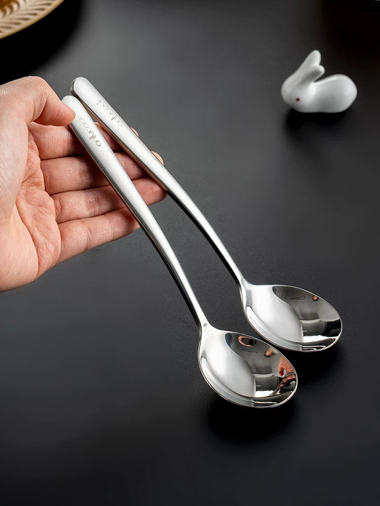 onlycook məişət 316 paslanmayan polad qaşıq qida dərəcəli uzun sap dəyirmi qaşıq qaşıq qaşıq yemək qaşığı