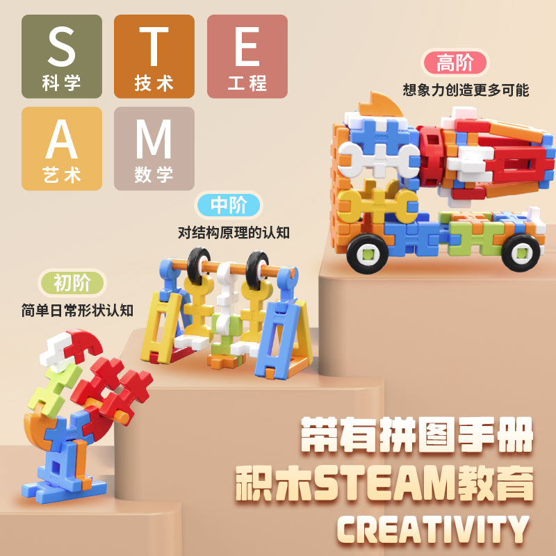 Bimising uşaqlar üçün böyük, yumşaq, bir-birinə bağlı tikinti blokları oyuncağı, 5 yaş (0-3 yaş), 6 ədəd təhsil oyuncağı.