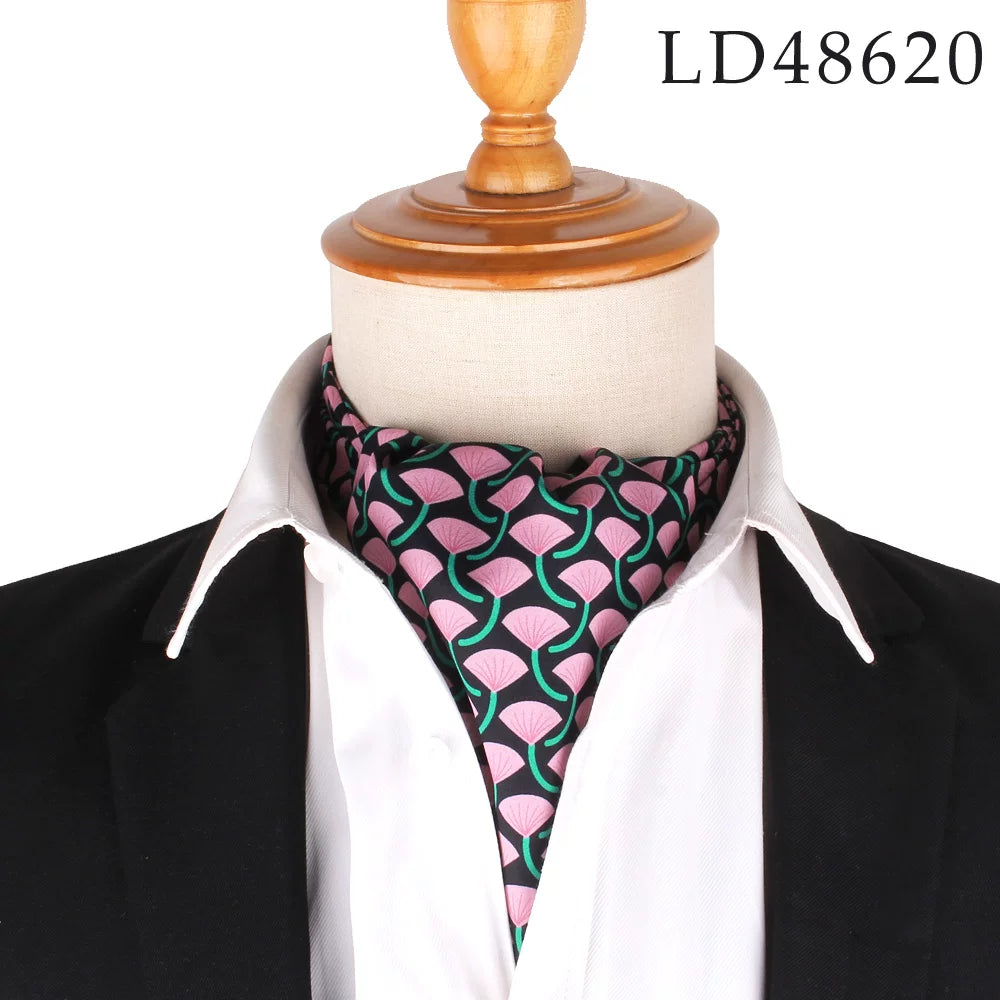 New Flora Men's Cashew Tie Wedding Formal Cravat Ascot Scrunc