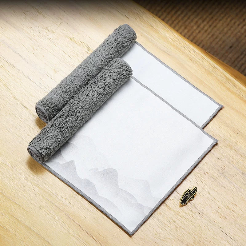Güclü su uducu çay dəsmal, peşəkar yüksək səviyyəli çay dəsmal, Kung Fu çay pambıq parça, yüksək keyfiyyətli maral dərisi məxmər çay süfrəsi aksesuarları, Zen stili