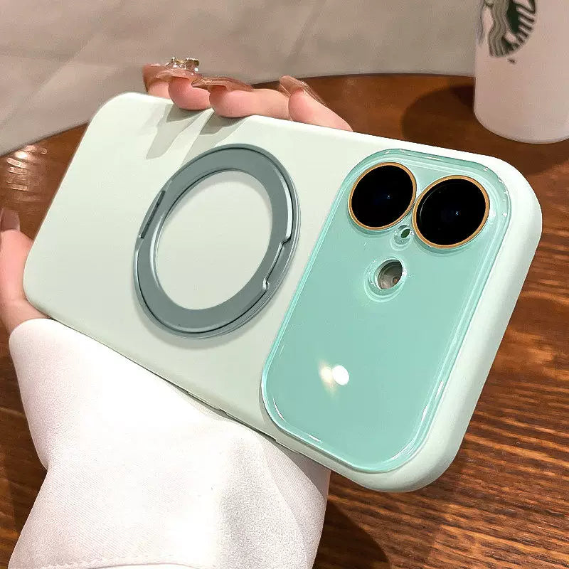 Apple 16promax üçün uyğundur böyük pəncərəli maye silikon mobil telefon qutusu iPhone17pro yeni maqnit hərtərəfli obyektiv 15pm yüksək səviyyəli yumşaq qabıq 14 mötərizə lens filmi ilə ip cüt