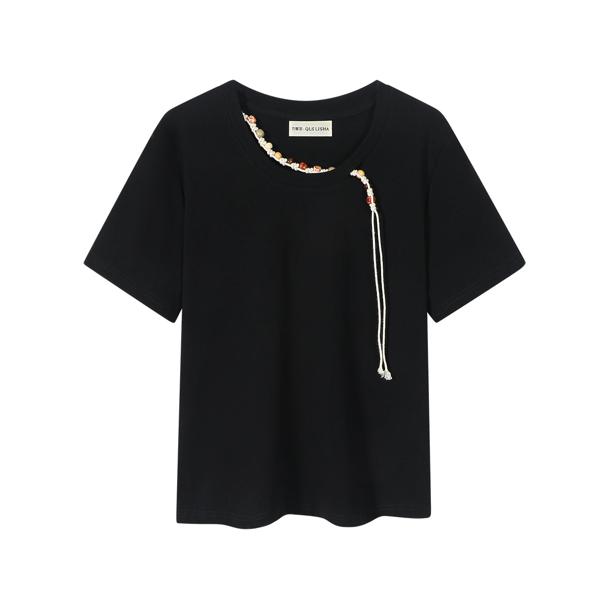 Chalisa Qadınlar üçün Dəbli Arıqladıcı Dəyirmi Yaxalı Qısa Qollu Futbolka, Yeni Yay Stili, Unikal Dizayn, Super Görünüş Tək Geyinmək Üçün Əla