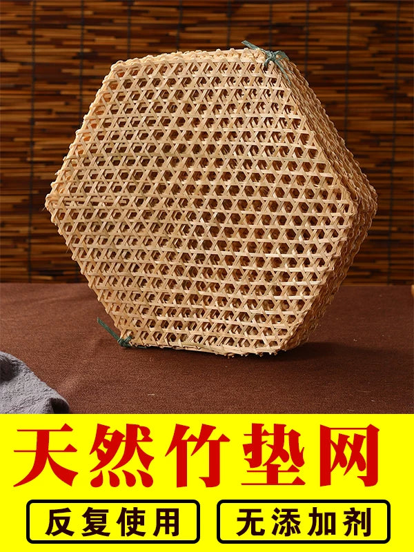 Bambuk toxuculuq altıbucaqlı balıq güveç ızgarası Bamboo Da Bambuk pörtlədilmiş balıq pasta əleyhinə döşək Kiçik bambuk tor Bambuk rəndəsi Bambuk buxarda hazırlanmış dilimlər əllə toxunmuş