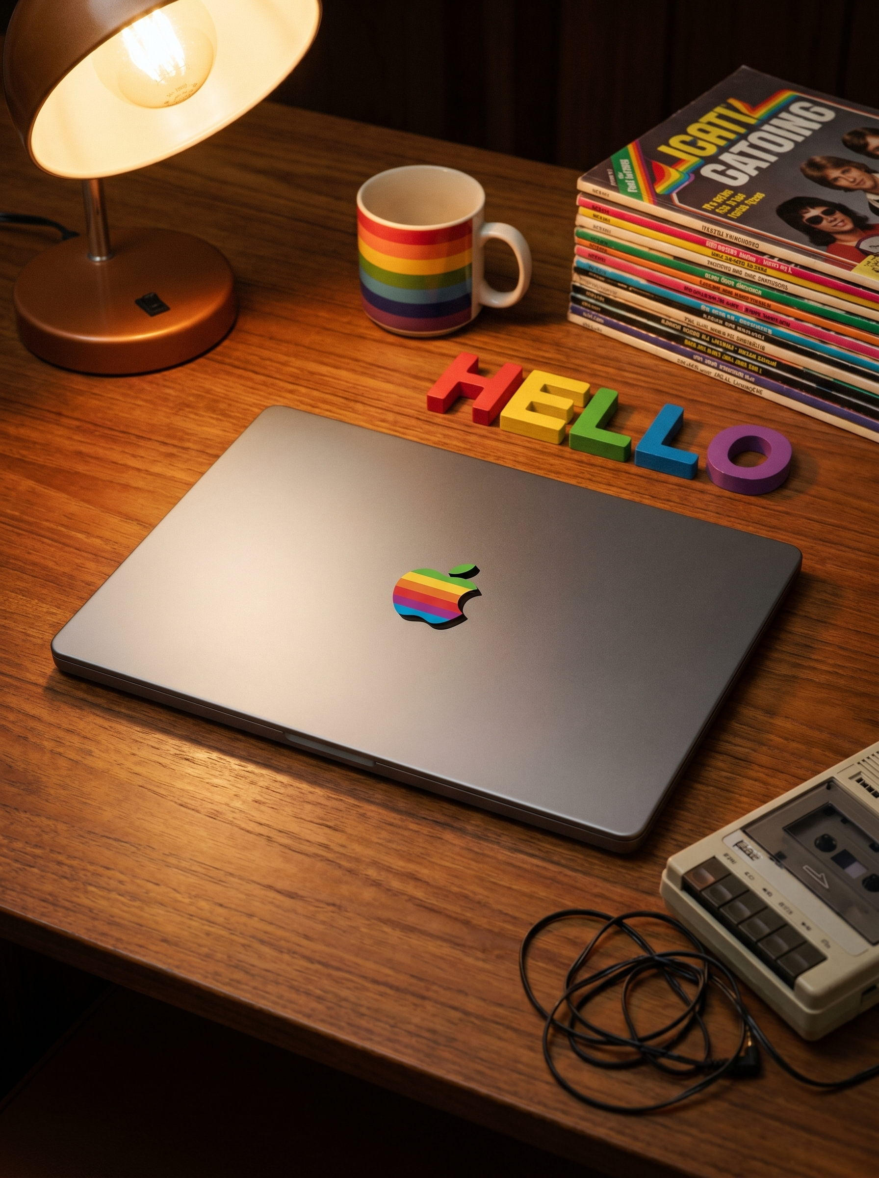 SkinAT notebook MacBook Neo filmi, MacBook Air13 kreativ loqo stikeri, kreativ göy qurşağı Pro14 loqosu stikeri, Apple loqosu stikeri, yapışqan qalmayıb üçün uyğundur.