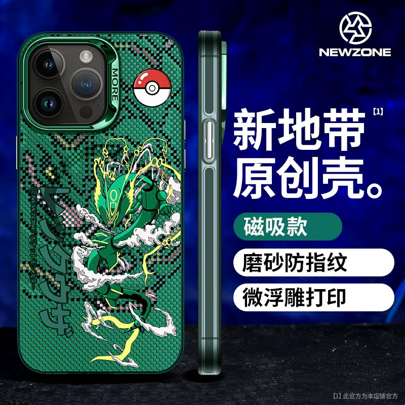 iPhone 15 Pro, Pokémon Apple 14, Gengar IP 13pm, Pikachu 12pro Max və düşmədən qorunmaq üçün yeni MagSafe Pokémon 16 buzlu korpusu üçün yeni Zone uyğun maqnit telefon korpusu.