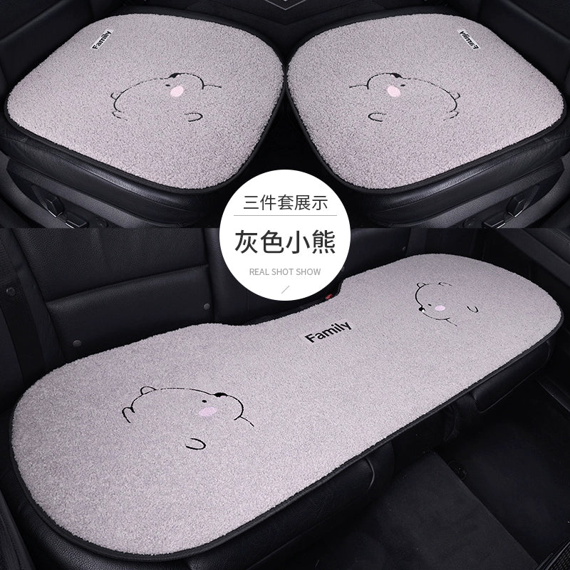 Avtomobil Yastığı Qış Dolması Üç Parçalı Cizgi Filmi Tək Parça Ins İnternet Məşhur Arxa Sıra Qısa Kaşmir Heattech Yəhər örtüyü