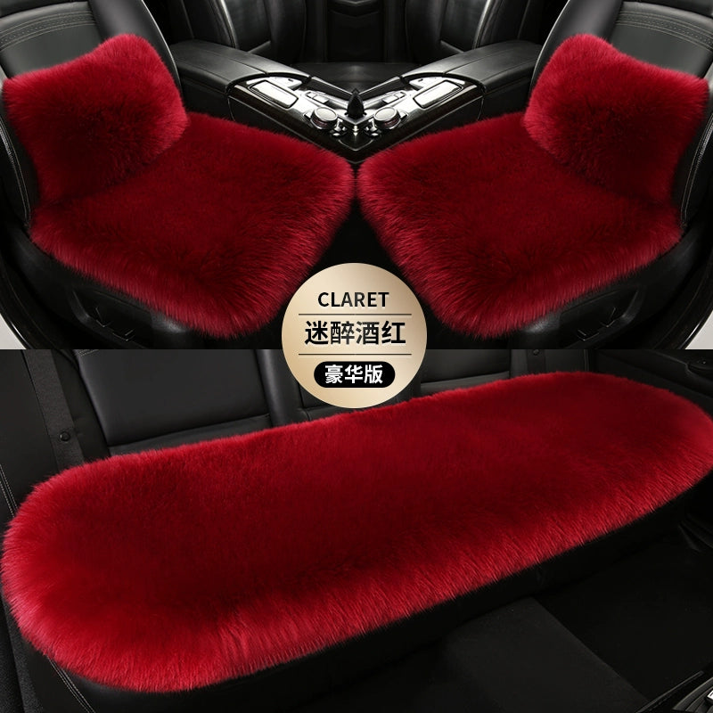 Qalınlaşmış Avtomobil Yastığı Qış Kaşmir Üç Parçalı Dəst Heattech Qısa Yun Qış Oturacaq Yastığı Avtomobil Ayaqaltıları Tək Oturacaq Sürüşməyən Universal